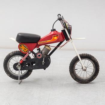 A plastic toy motorcycle from Coloma, Spain, 1980's.