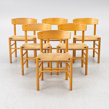 Børge Mogensen, stolar, 6 st, "J39", FDB Møbler, Danmark.