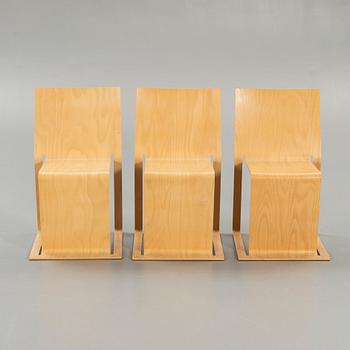 Peter Karpf, chairs, 3 pcs, "Voxia", I-shape, later part of the 20th century.