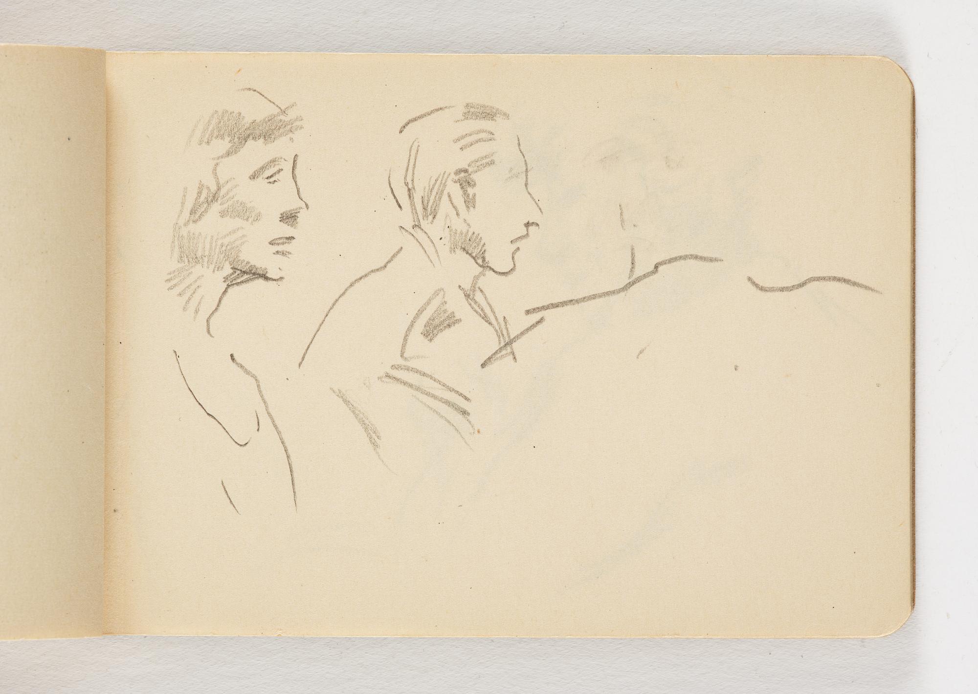 Lotte Laserstein, 10 små skissblock med teckningar.