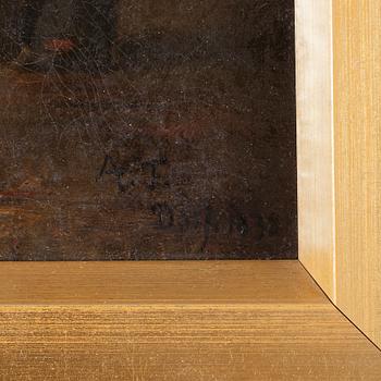 UNKNOWN ARTIST, oil on canvas, signed A.T, Dsf, dated 1838.