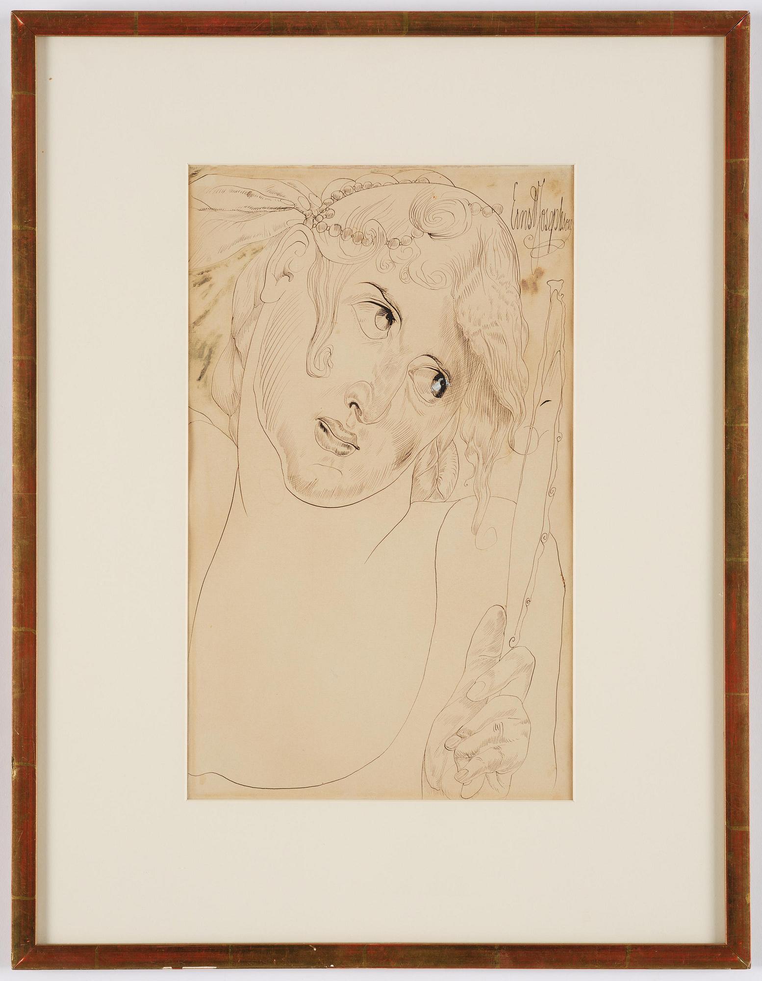 Ernst Josephson, Woman with a mirror.