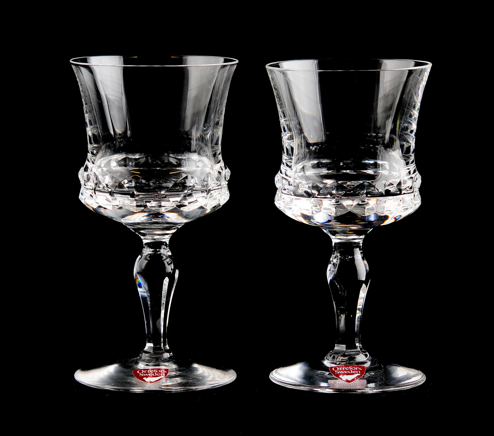 STARKVINSGLAS, 6 st, "Silvia", Ingeborg Lundin, Orrefors.