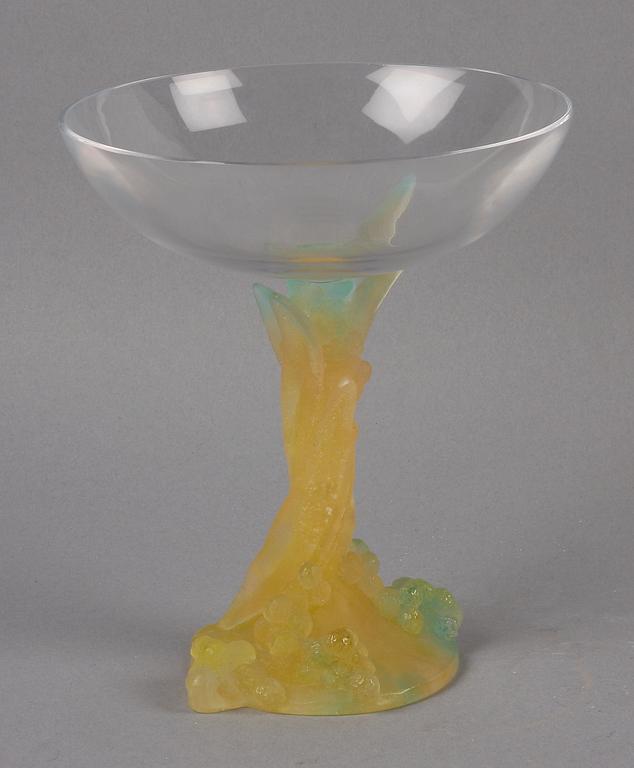 GLAS PÅ FOT, glas och pâte de verre. Jugendstil, Daum, France, 1900/2000-tal.