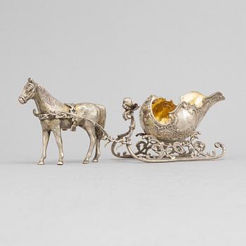 A parcel-gilt silver sculpture / bowl, Swedish import mark.