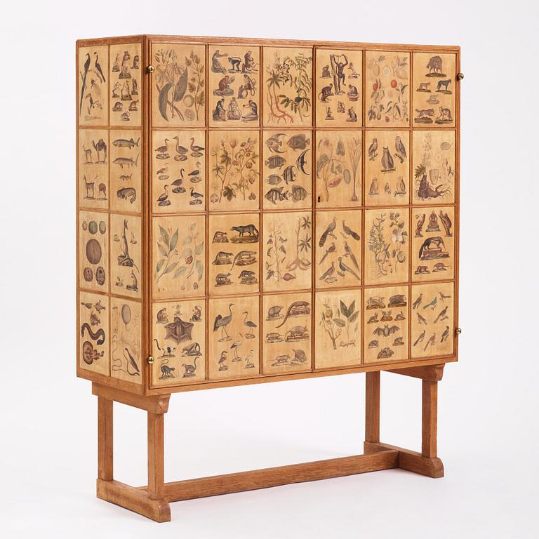 Josef Frank, a rare cabinet covered with prints depicting different animals and plants, Firma Svenskt Tenn, Sweden 1940s.