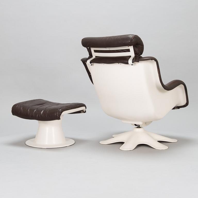 Yrjö Kukkapuro, a late 1960s '418N' armchair and '812J' ottoman for Haimi.