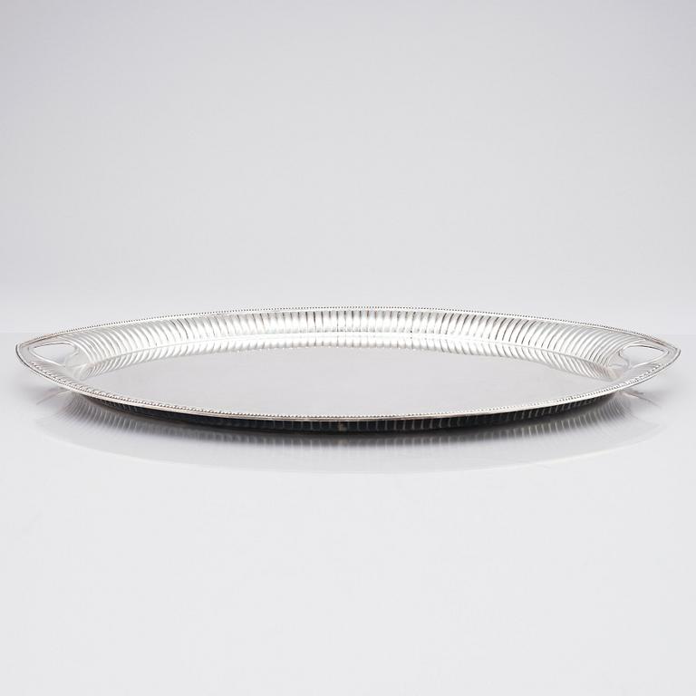 A Swedish early 20th Century silver tray, mark of CG Hallberg, Stockholm 1917.