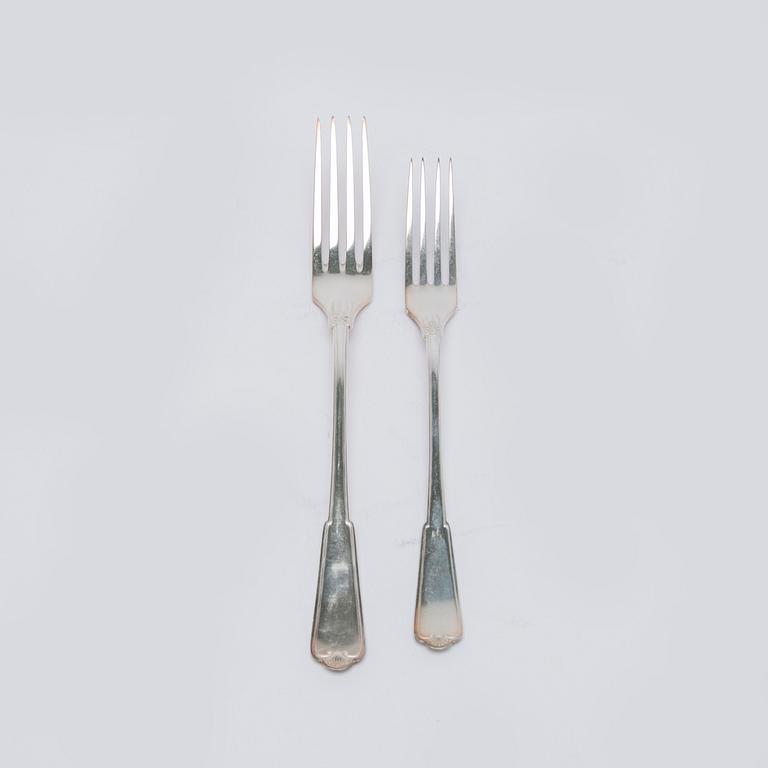 W.A. Bolin, bestickuppsättning, 89 delar, silver, Stockholm 1938, gammal Fransk.