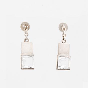 A pair of Wiwen Nilsson silver and rock crystal earrings.
