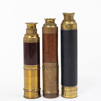 Three telescopes, 19th and 20th century.