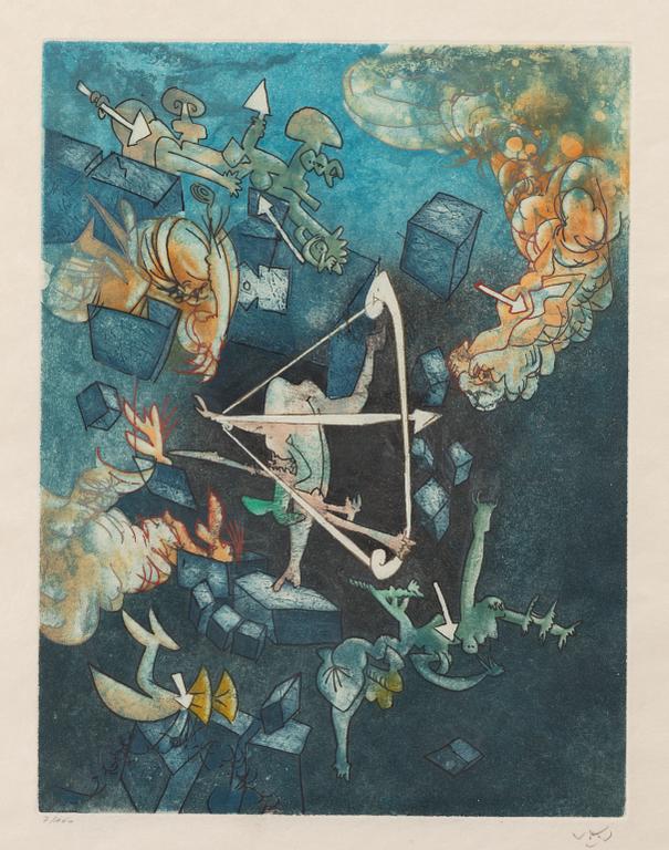 Roberto Matta, "Les Pretendans" from "Hom'mere III".