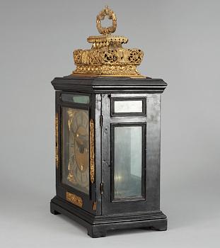 An English Baroque early 18th Century five-bells bracket clock by David Lestourgeon London.