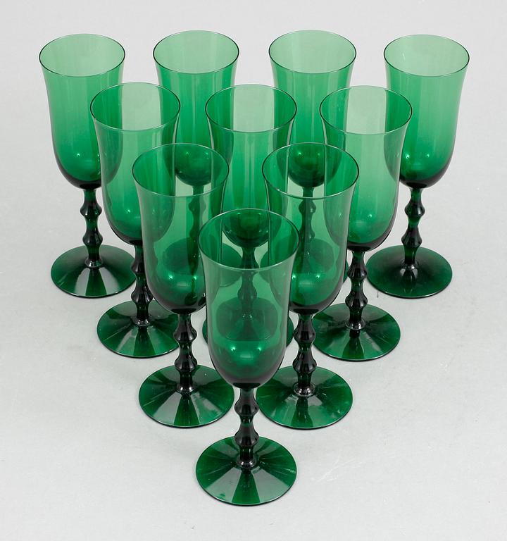 GLAS, 10 stycken, "Salut" Simon Gate, Orrefors.