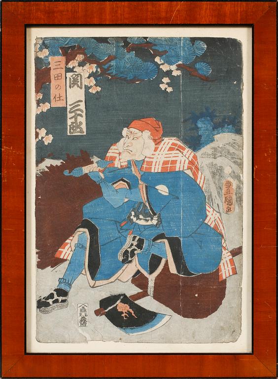 Two 19th century japanese wood cuts.