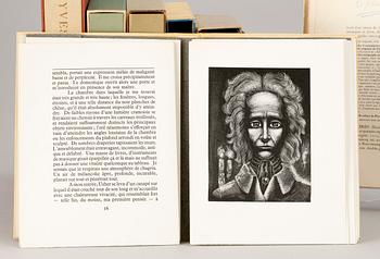 BÖCKER, 7 st. Bl a "Écrit sur de L'Eau", Francis de Miomandre, Émile-Paul Frères, 1947.