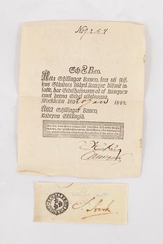 DOKUMENT, pergament, daterat 1808.