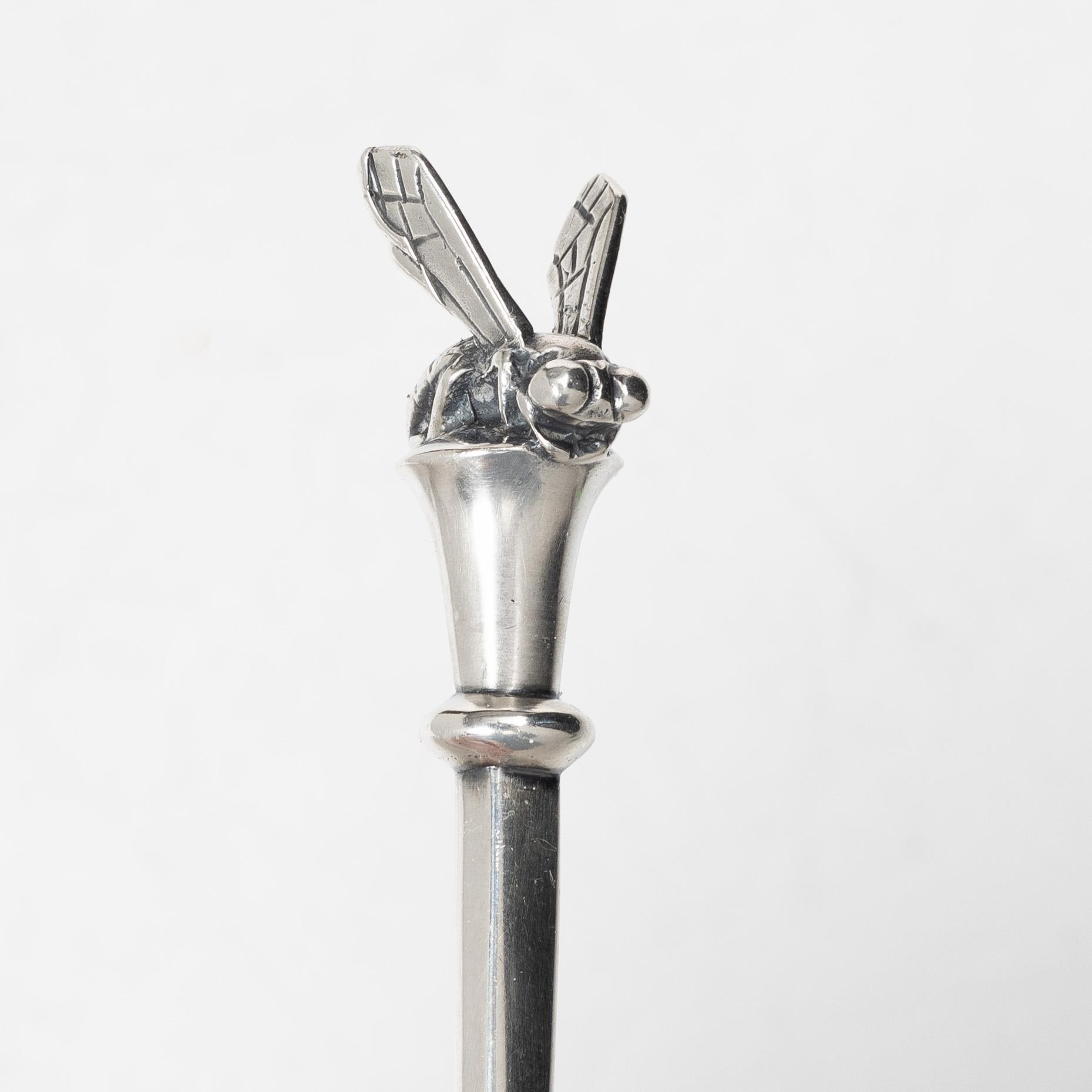 Barbro Littmarck, Honey spoon, silver, W.A Bolin, Stockholm 1988.