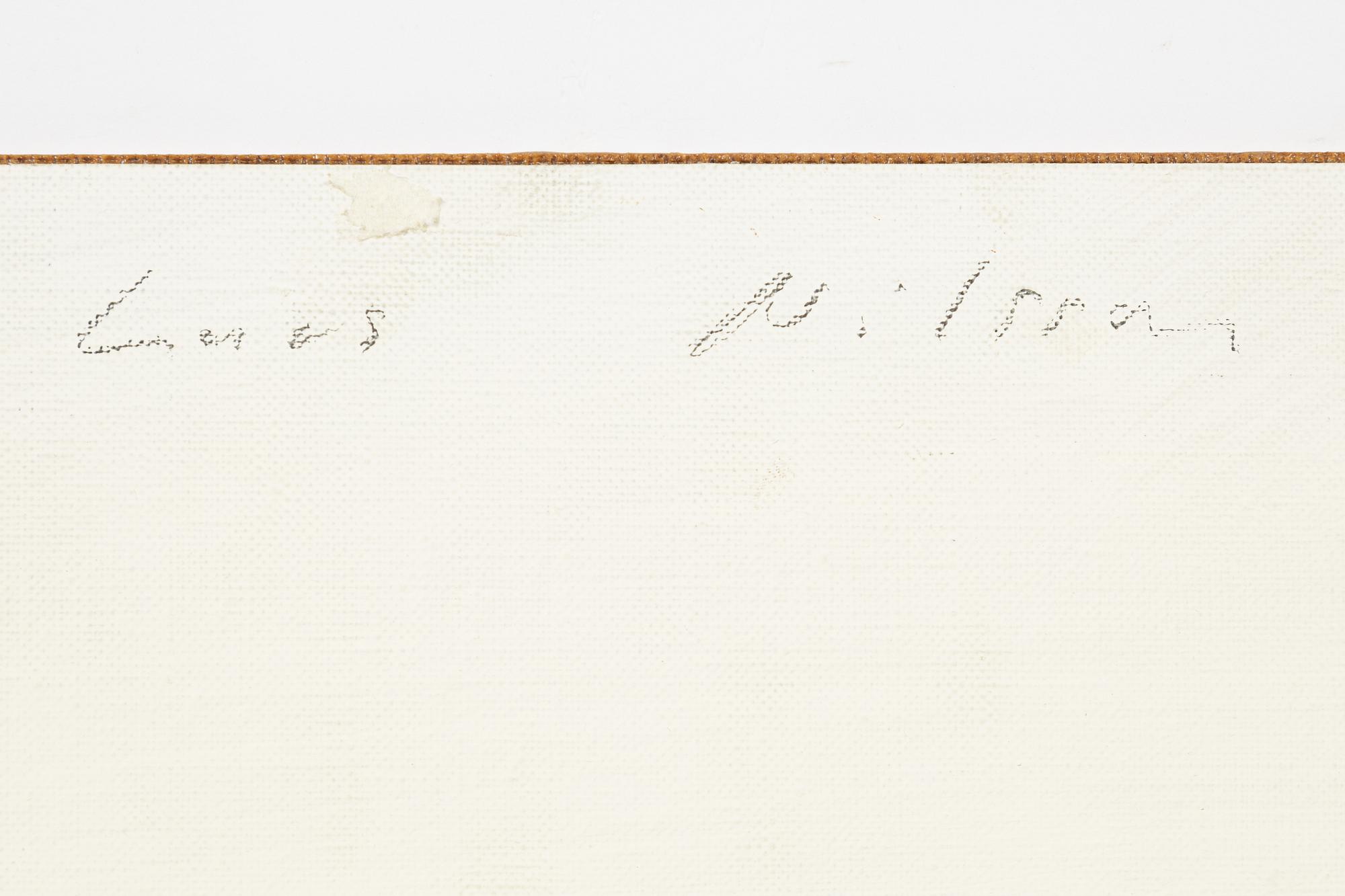 Lars Nilsson, blandteknik på duk/pannå, signerad och daterad 88-89 a tergo.