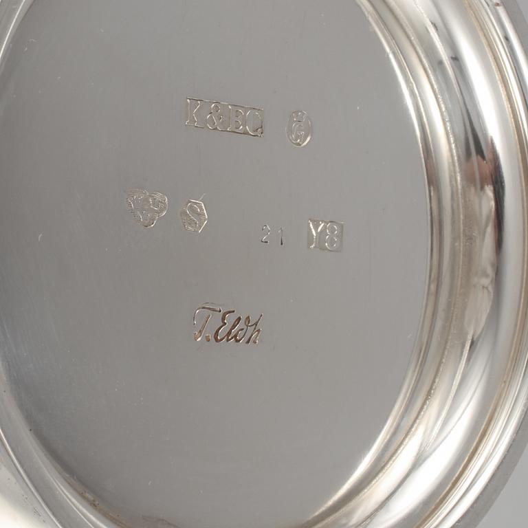KAFFESERVIS, 3+1 delar, silver, Tore Eldh, Ceson, Göteborg, 1949 samt 1960. Total vikt 845 gram.