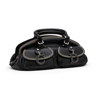 434. CHRISTIAN DIOR, a 21th century black leather handbag.