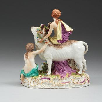 FIGURIN, porslin. Wienliknande märke. "Europa och Tjuren".