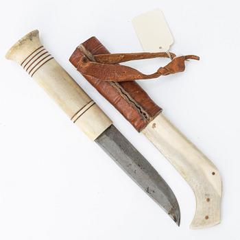 Esse Poggats, (d.y.), half-horn knife, signed.