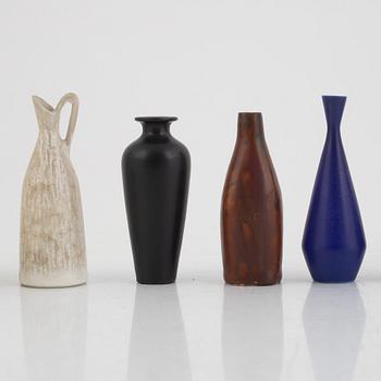 A set of nine stoneware miniatures, including Gunnar Nylund, Rörstrand.