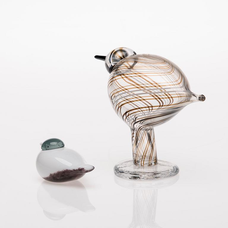 FIGURINER, 2 st, glas, signerade O. Toikka Nuutajärvi.