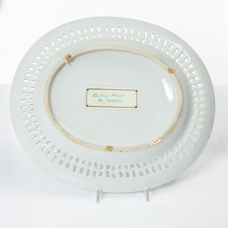 Gallerskål med fat, kompaniporslin, Kina, Qingdynastin, 1800-tal.