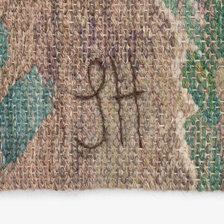 Susanne Henriques, a tapestry triptych, 'Strukturerad natur' c. 223 x 176 (one 165) cm, signed AB MMF SH.