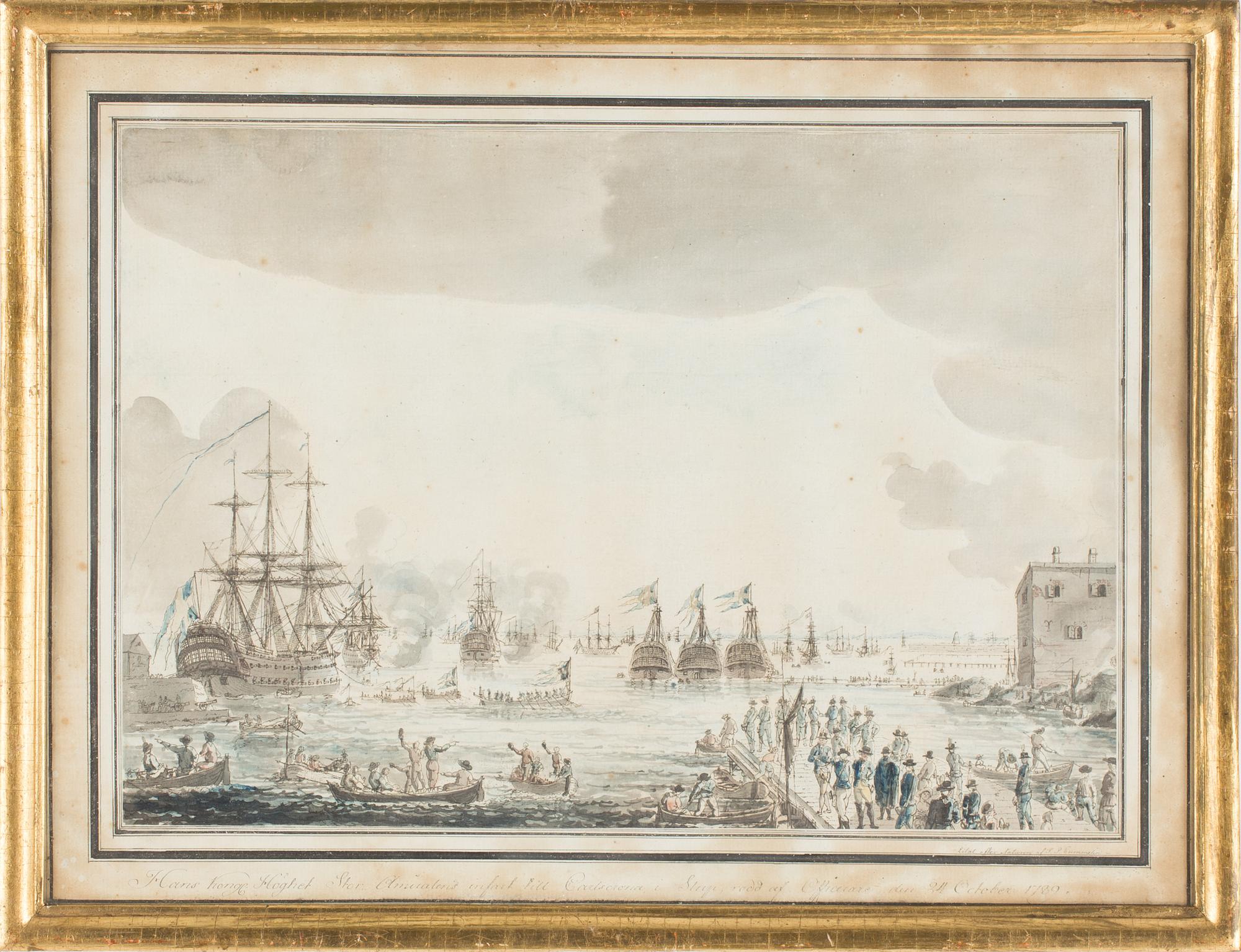 JOHAN PETER CUMELIN, four hand cloured etchings.