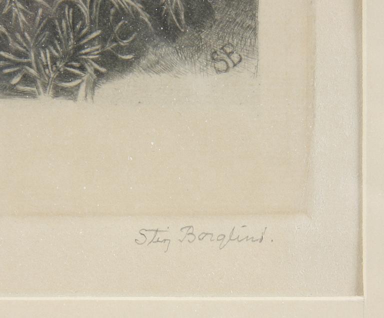 STIG BORGLIND, etsning, sign.