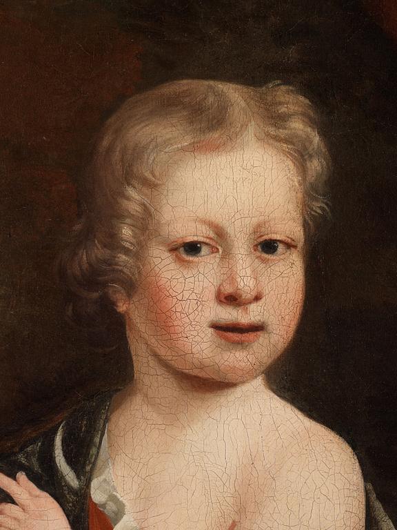 Peter Lely (Pieter van der Faes) Follower of, Boy with Parrot.