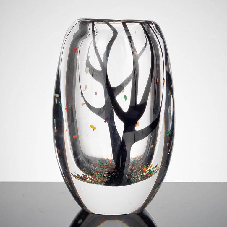 A Vicke Lindstrand 'Autumn' glass vase, Kosta 1950's-60's.