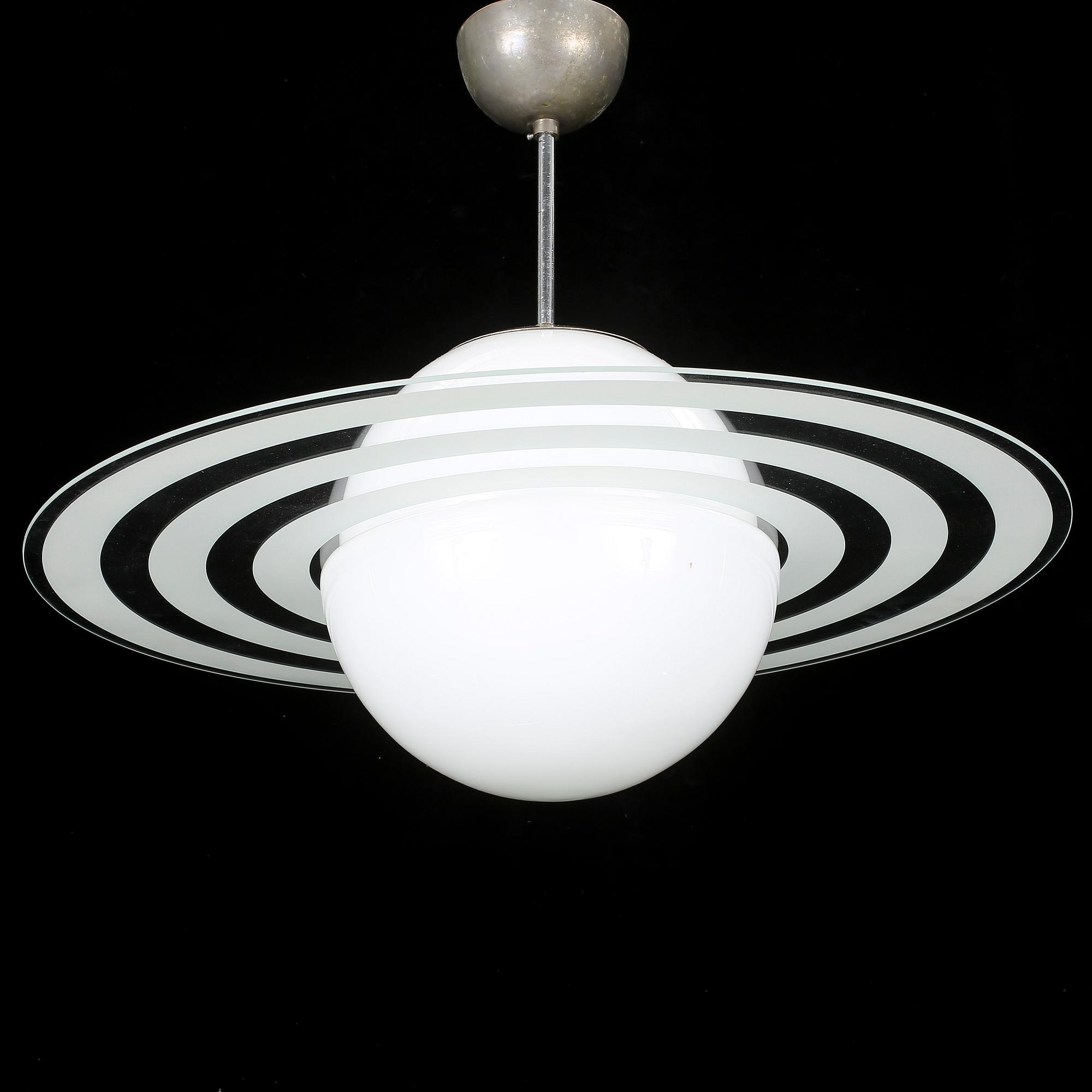 TAKLAMPA, Saturnusmodell, 1900-tal. Höjd 45 cm.