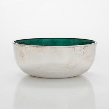 A sterling silver and enamel bowl, maker's mark of A. Tillander, Helsinki 2005.