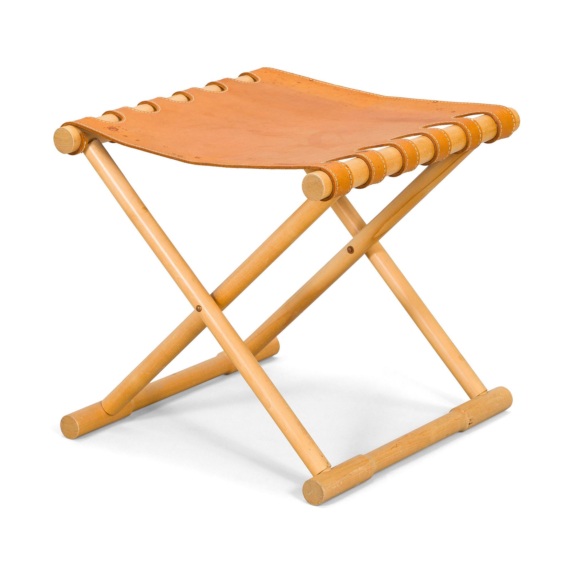 Maija Heikinheimo, A 1960s/70s century wooden stool 'Camping chair A'. Norrmark handicraft.
