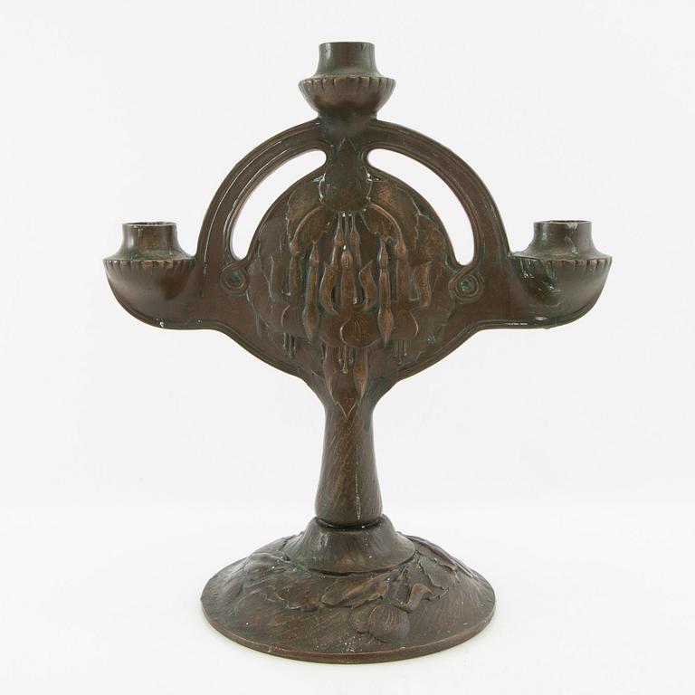 Emy Wahlström candelabrum Jugend Herman Bergman Art Foundry Stockholm early 20th century.