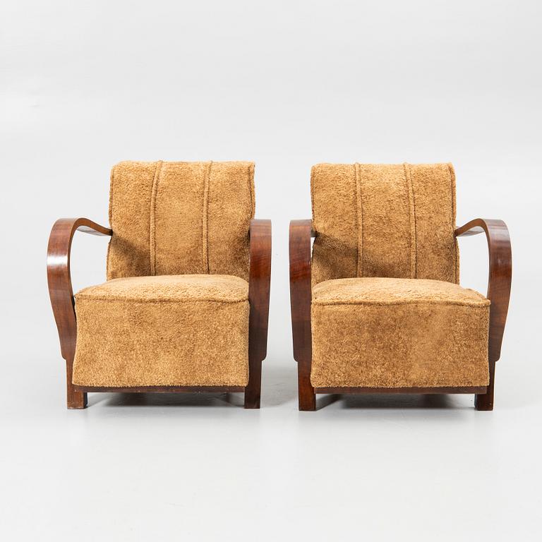 Armchairs, a pair, Art Deco style, 20th century.