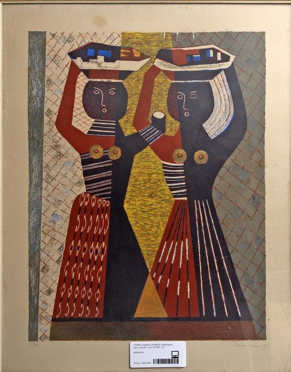 ESAIAS THORÉN, färglitografi, sign o dat 55, numr 67/260.