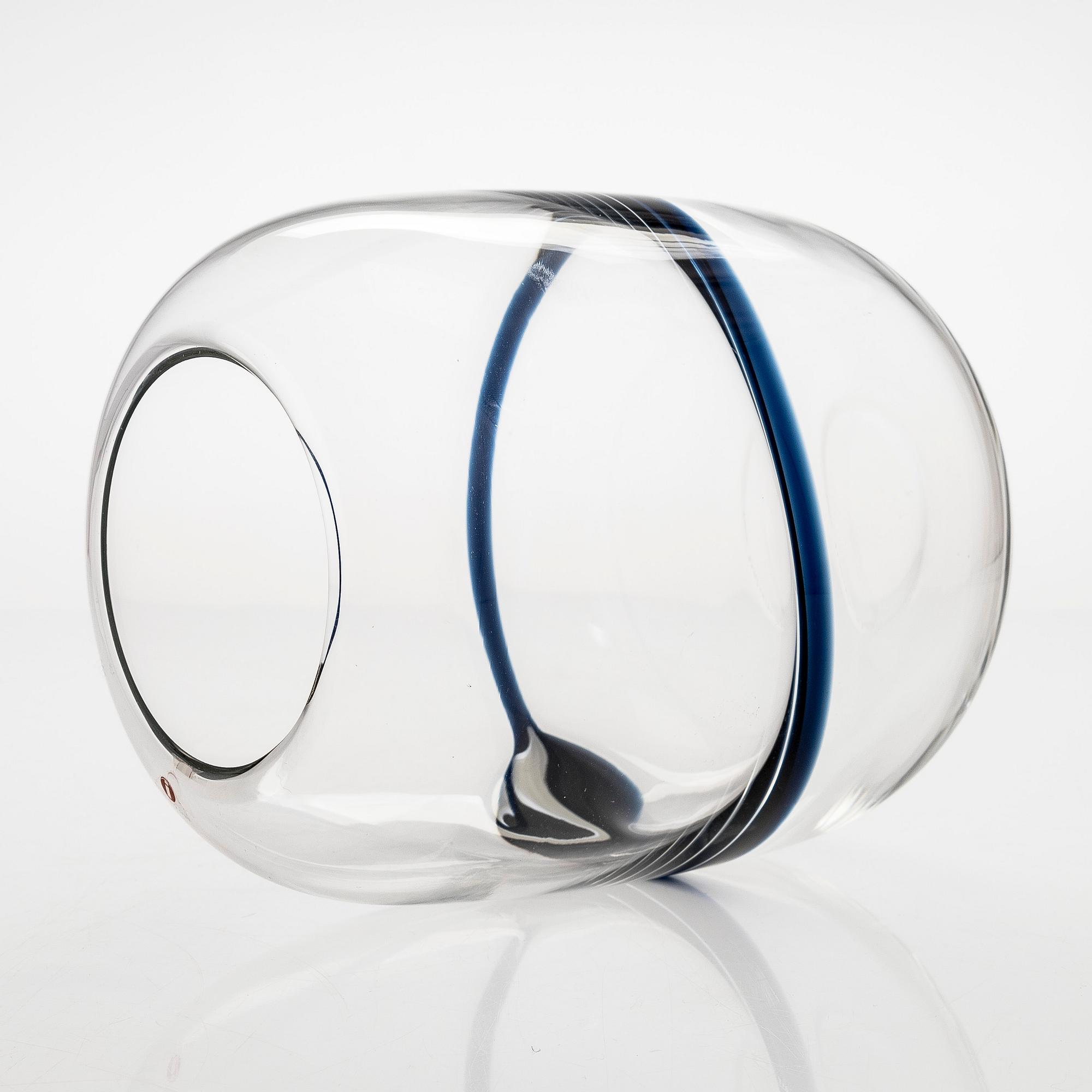 Timo Sarpaneva, maljakko, "Blues", signeerattu 10/1986, Iittala. Suomi.