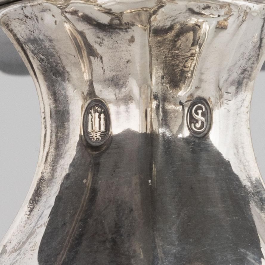A Pair of Baroque Style Silver Candelabra, 20th Century.