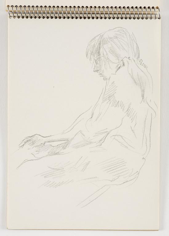 Lotte Laserstein, Skissblock med 19 teckningar varav 1 signerad.