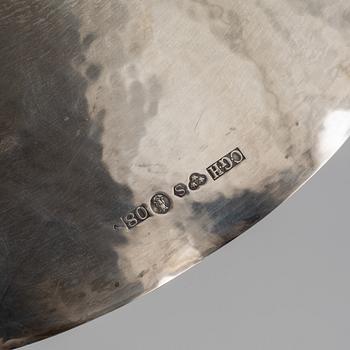 A silver tray, mark of CG Hallberg, Stockholm 1940.