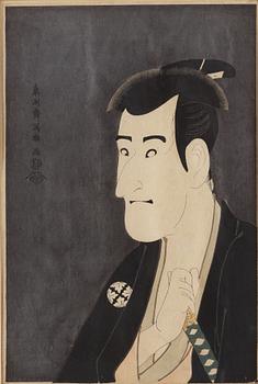 TOSHUSAI SHARAKU (act.c.1794), efter, färgträsnitt. Japan, 1900-tal.