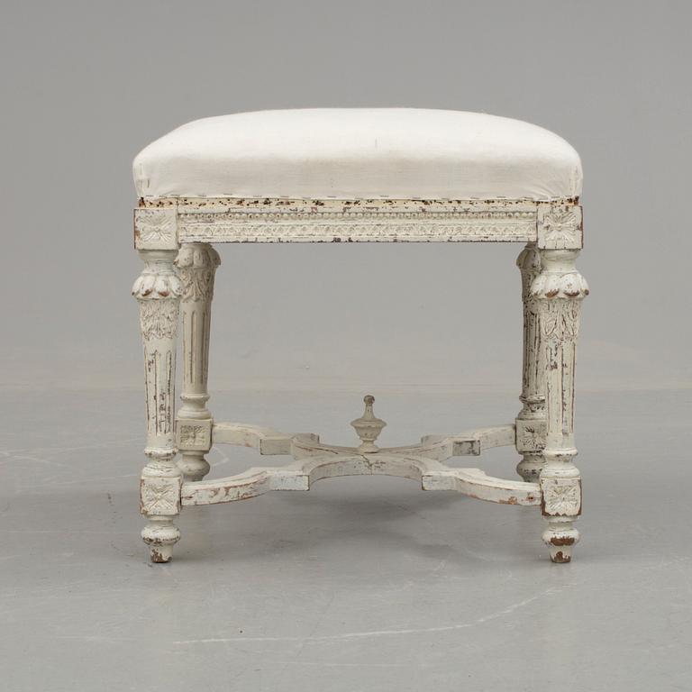 TABURETT, gustaviansk stil/barockstil, sent 1800-tal.