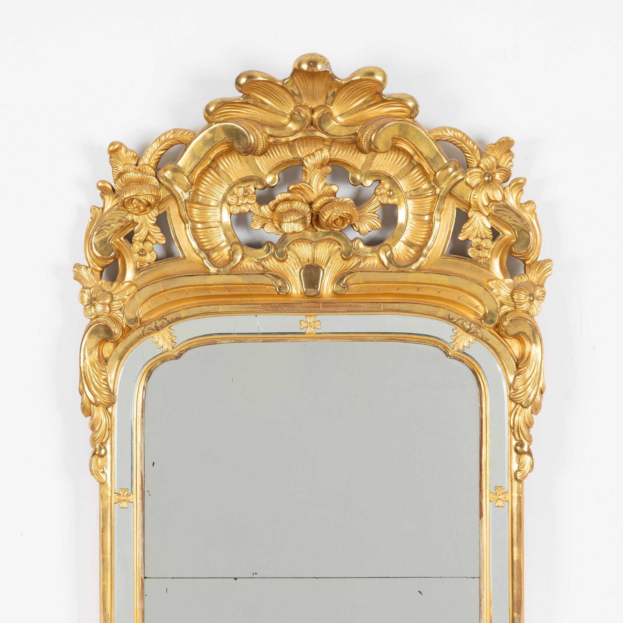 A Rococo mirror, second half of the 18th century.