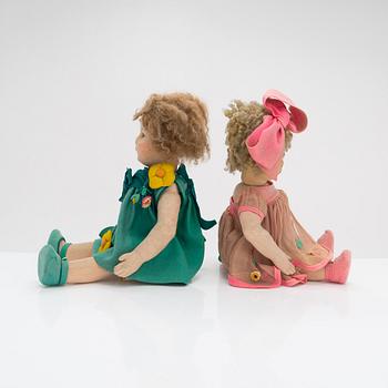 Four Italian 1920s Lenci dolls.
