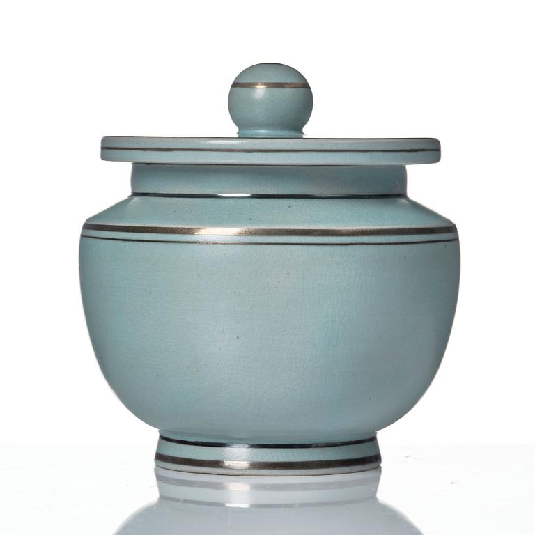 Wilhelm Kåge, an "Aria" ceramic lidded bowl Gustavsberg 1930s.